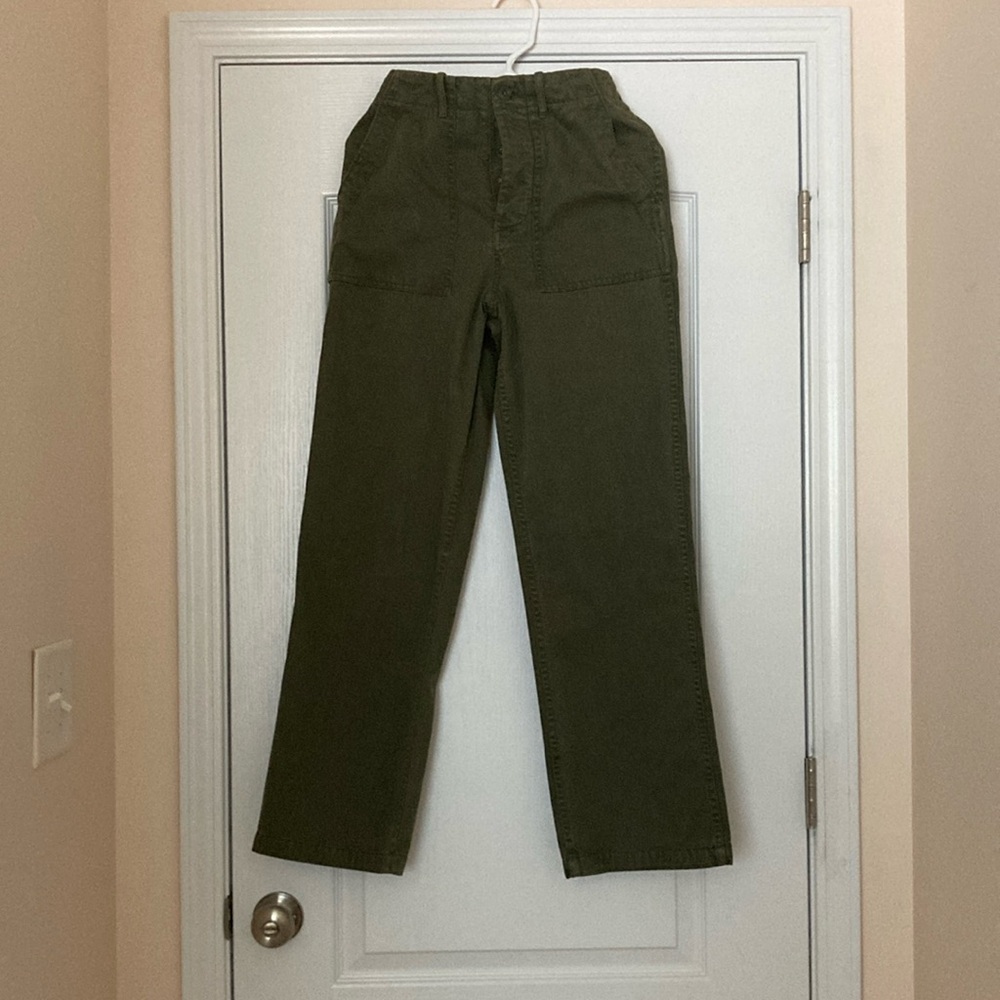 (NWT) J. Crew Olive Green High-Waisted Cargo Pants